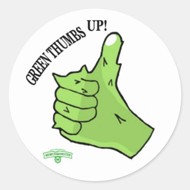 Aufkleber Munchimonster Green Thumbs Up! Auszeichn (Vorderseite)