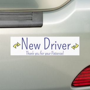 Aufkleber Neuer Fahrer, Danke Geduld  Autoaufkleber