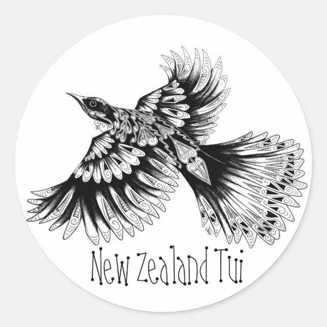 Aufkleber Neuseelands Tui (Vorderseite)