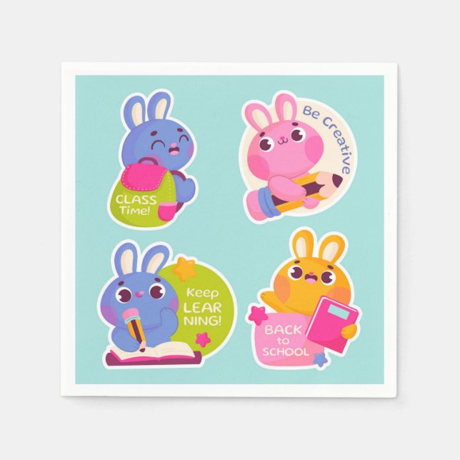 Aufkleber niedlich für Kinder Serviette (Vorderseite)