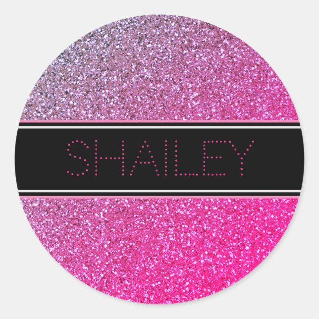 Aufkleber oder Umschlag Aufkleber für rosa Glitzer (Vorderseite)