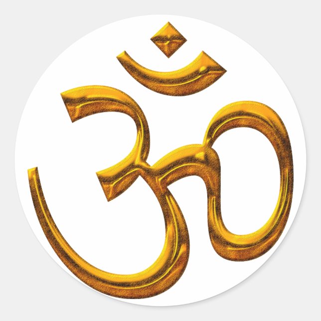 Aufkleber OM, alter Goldeffekt (Vorderseite)