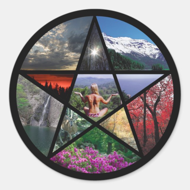Aufkleber Pentagramm Collage (Vorderseite)