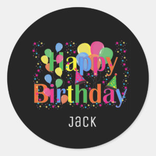 Aufkleber "Personalisiert Name Happy Birthday Part
