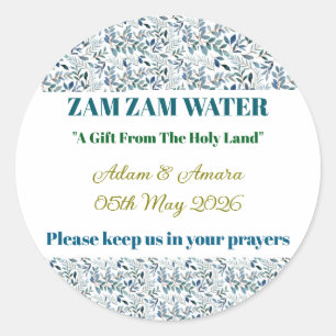 Aufkleber-Personalisierte Nikkah Zam Zam Wasser Au Runder Aufkleber