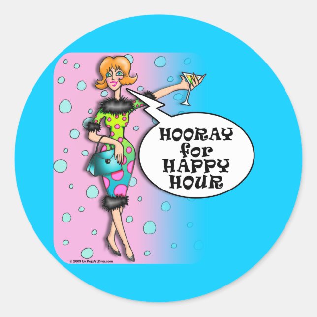 Aufkleber - Polka Dot Martini Diva (Vorderseite)