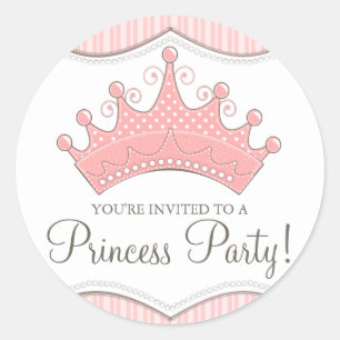 Aufkleber Prinzessin-Birthday Pink Crown