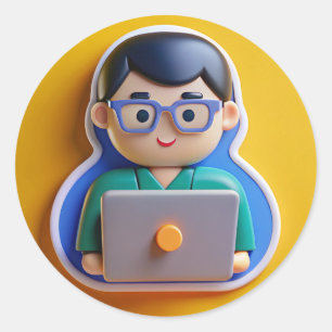 Aufkleber, Programmierer Runder Aufkleber