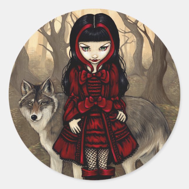 Aufkleber "Red Riding Hood in Herbst" (Vorderseite)