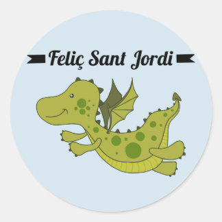 Aufkleber, Rodona Feliç Sant Jordi, Runder Aufkleber