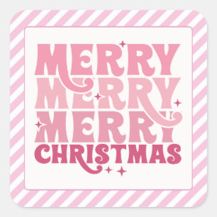 Aufkleber Rosa Weihnachtsschild