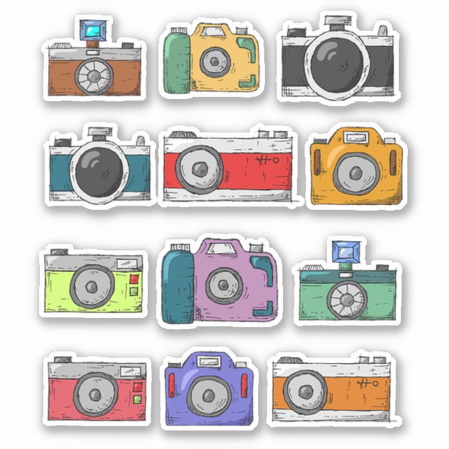 Aufkleber-Set für Retro-Kameras Aufkleber (Vorderseite)