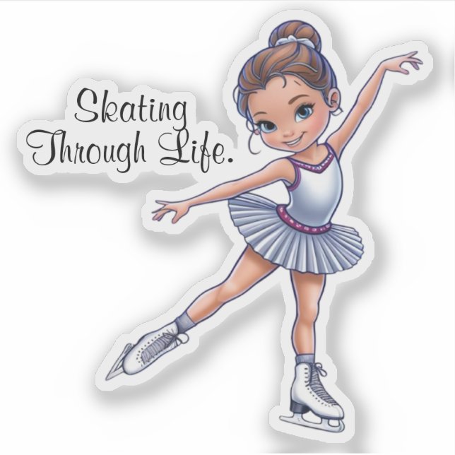 Aufkleber "Skaten Through Life" für den EisSkater (Vorderseite)