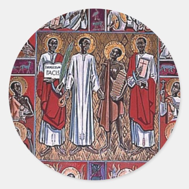 Aufkleber: St. Charles Lwanga & Companions Runder Aufkleber (Vorderseite)