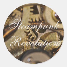 Aufkleber: Steampunk Revolution. Überwachungsmecha Runder Aufkleber