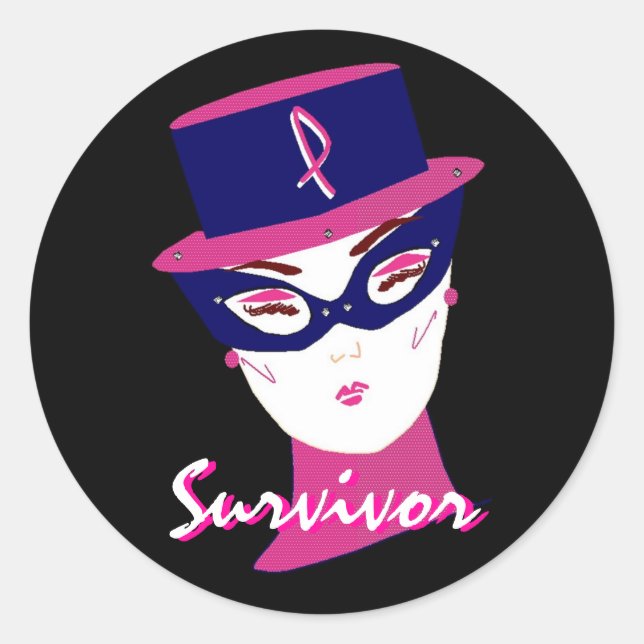 Aufkleber "Survivor in Pink I" - individuell einst (Vorderseite)