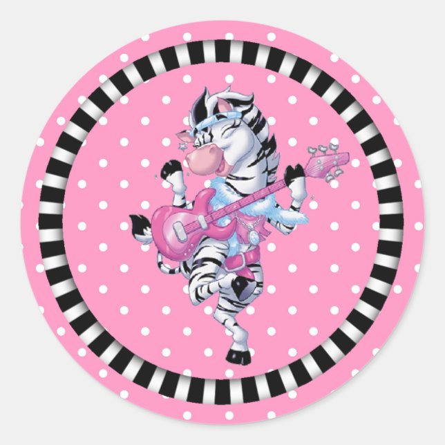 Aufkleber/Tanzpunkte für Zebra und Polka Runder Aufkleber (Vorderseite)