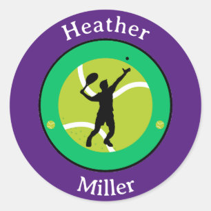 Aufkleber - Tennis Player - Personalisiert - Name 
