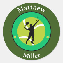 Aufkleber - Tennis Player - Personalisiert - Name 