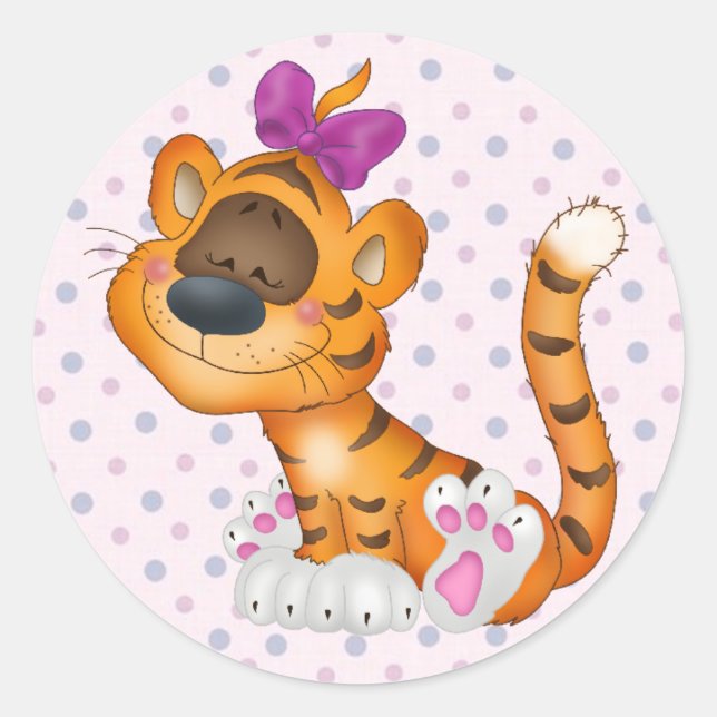 Aufkleber/Tiger Runder Aufkleber (Vorderseite)