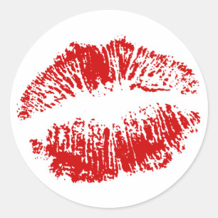Aufkleber Umschlag Aufkleber mit Kiss Lips Rot L