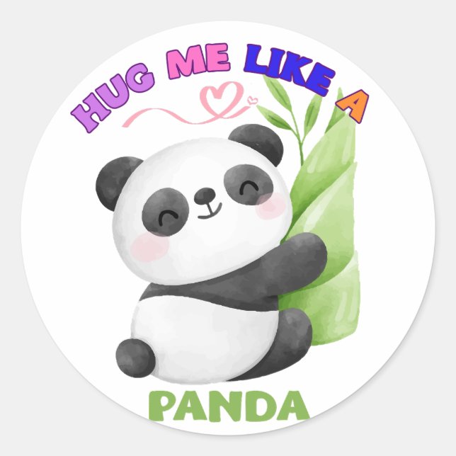 🐼 Aufkleber und Labels - Umarmungen wie ein Panda (Vorderseite)