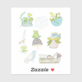 Aufkleber und Pflanze