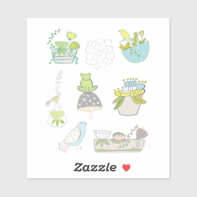 Aufkleber und Pflanze (Blatt)