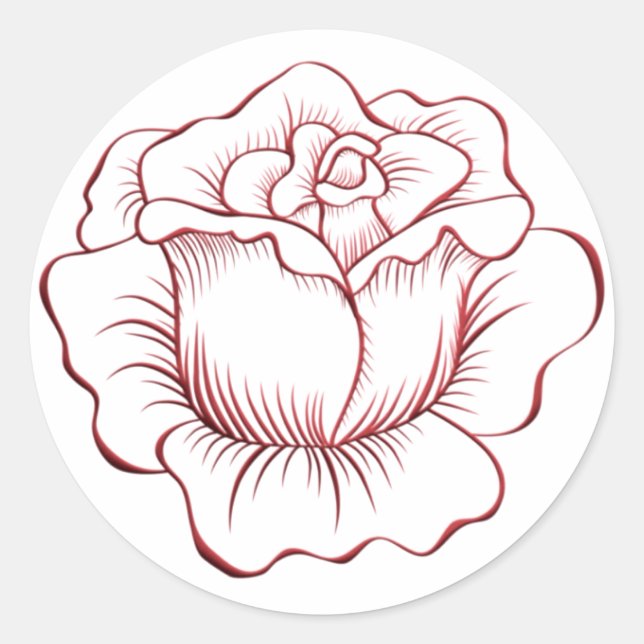 Aufkleber und Umschlag Aufkleber für rote Rosen (Vorderseite)
