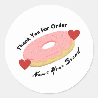 Aufkleber Vielen Dank für Ihre Bestellung Donut