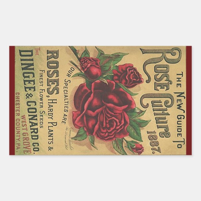 Aufkleber Vintag Heirloom Rose 1887 Rose Kultur (Vorderseite)
