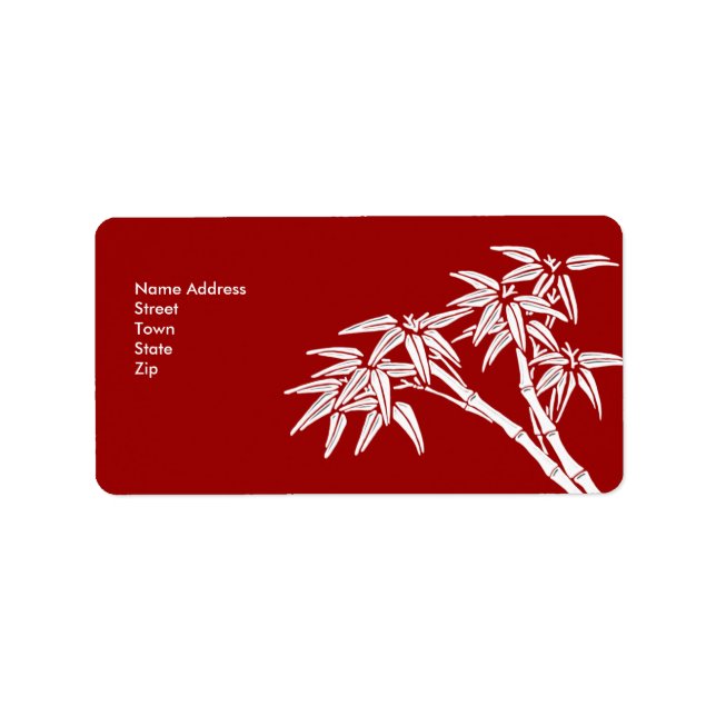 Aufkleber Vintag Retro-Bambus Adressaufkleber (Vorne)