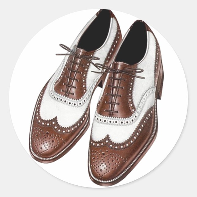 Aufkleber Vintag Zwei-Töne Oxford Wingtip Schuhpaa (Vorderseite)