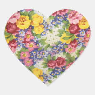 Aufkleber - Vintage-Blumenstoff