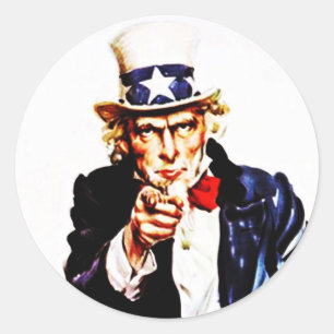 Aufkleber Vintage Ikonisch Uncle Sam Wants You Pun