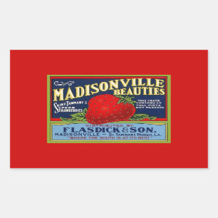 Aufkleber Vintage Madisonville LA Erdbeeranzeige