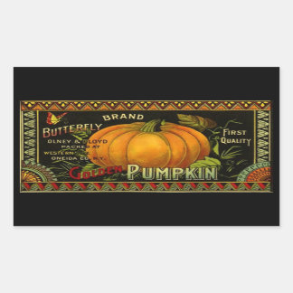 Aufkleber Vintage Schmetterlingsmarke Pumpkin Dose