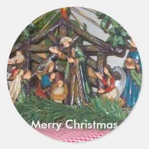 Aufkleber/Weihnachten/Geburt Runder Aufkleber
