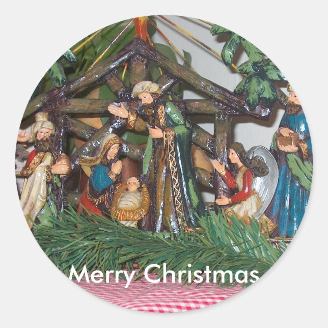 Aufkleber/Weihnachten/Geburt Runder Aufkleber (Vorderseite)