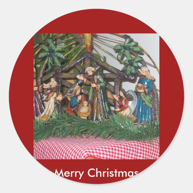 Aufkleber/Weihnachten/Geburt Runder Aufkleber (Vorderseite)