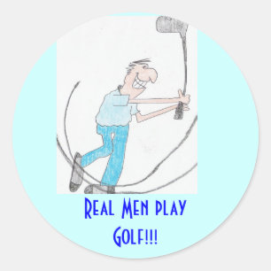 Aufkleber-wirkliches Mannspiel Golf!!! Runder Aufkleber