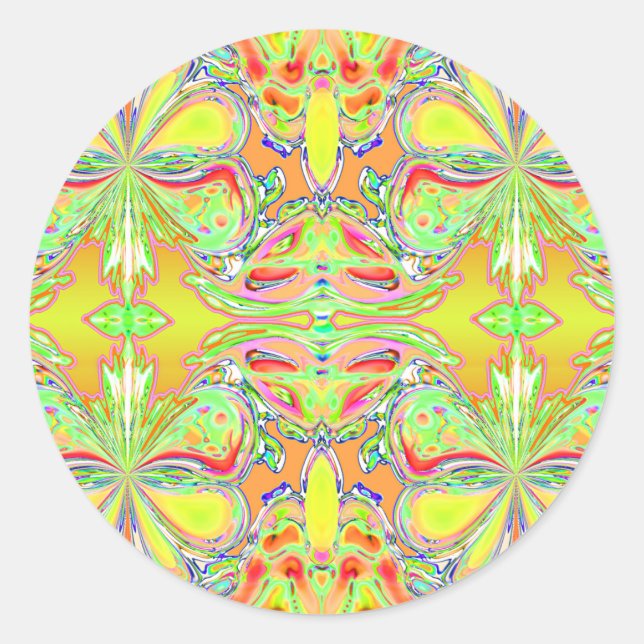 Aufkleber "Yellow Butterfly Mandala" (Vorderseite)