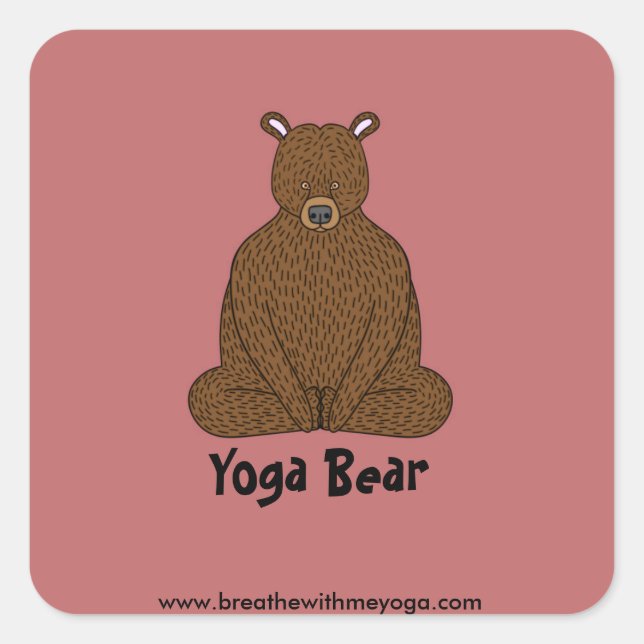 Aufkleber "Yoga Bear" (Vorderseite)