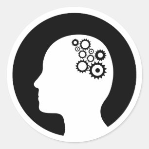 Aufkleber Zahnräder im Gehirn