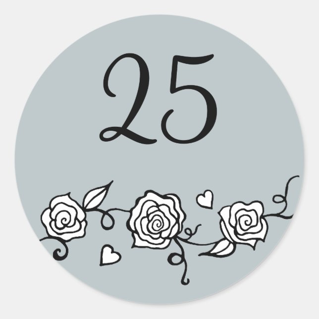 Aufkleber zum 25. Hochzeitstag (Vorderseite)