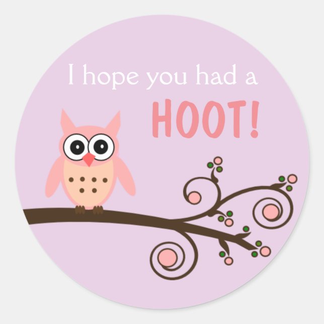 Aufkleber zum Geburtstag von Owl Themed (Vorderseite)