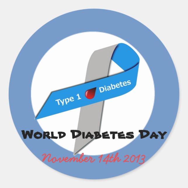 Aufkleber zum Weltdiabetestag (Vorderseite)