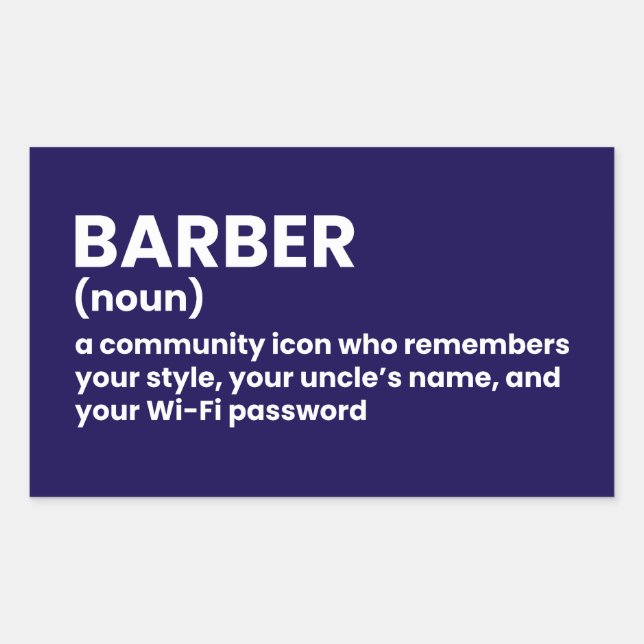 Aufkleber zur Definition von klassischem Barber (Vorderseite)