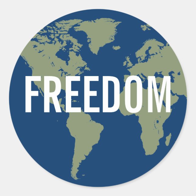 Aufkleber zur Freiheit der Welt (Vorderseite)