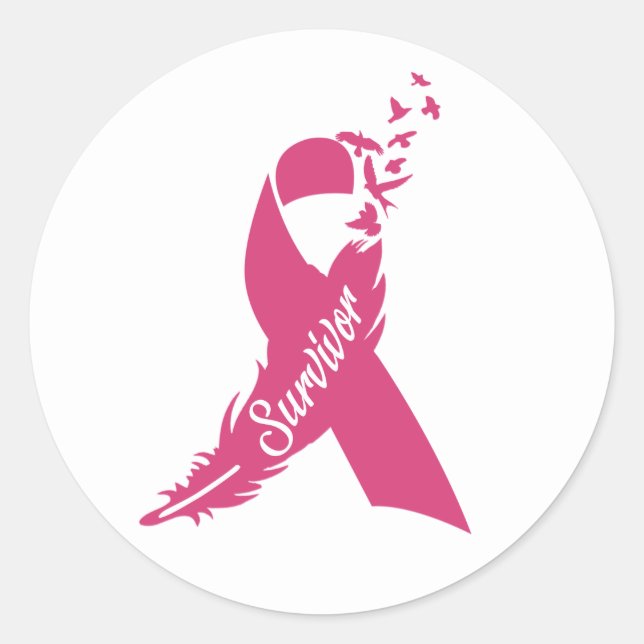 Aufkleber zur Rosa Brustkrebs Schleife (Vorderseite)